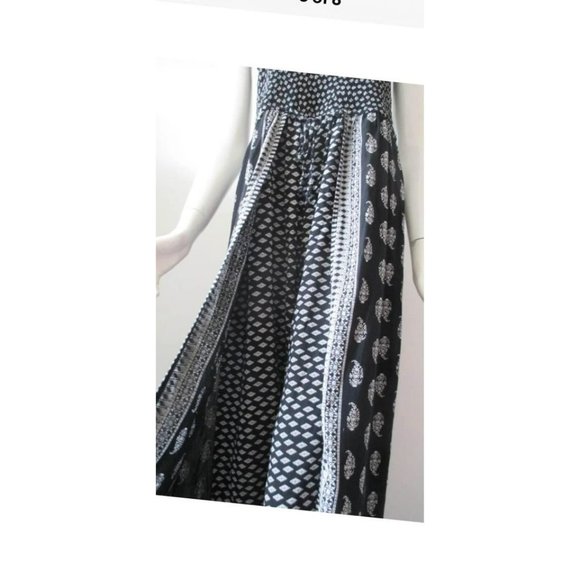 Jumpsuit Romper Strapless Wide Leg Goa Beachwear | Black & White Boho - Picture 4 of 8